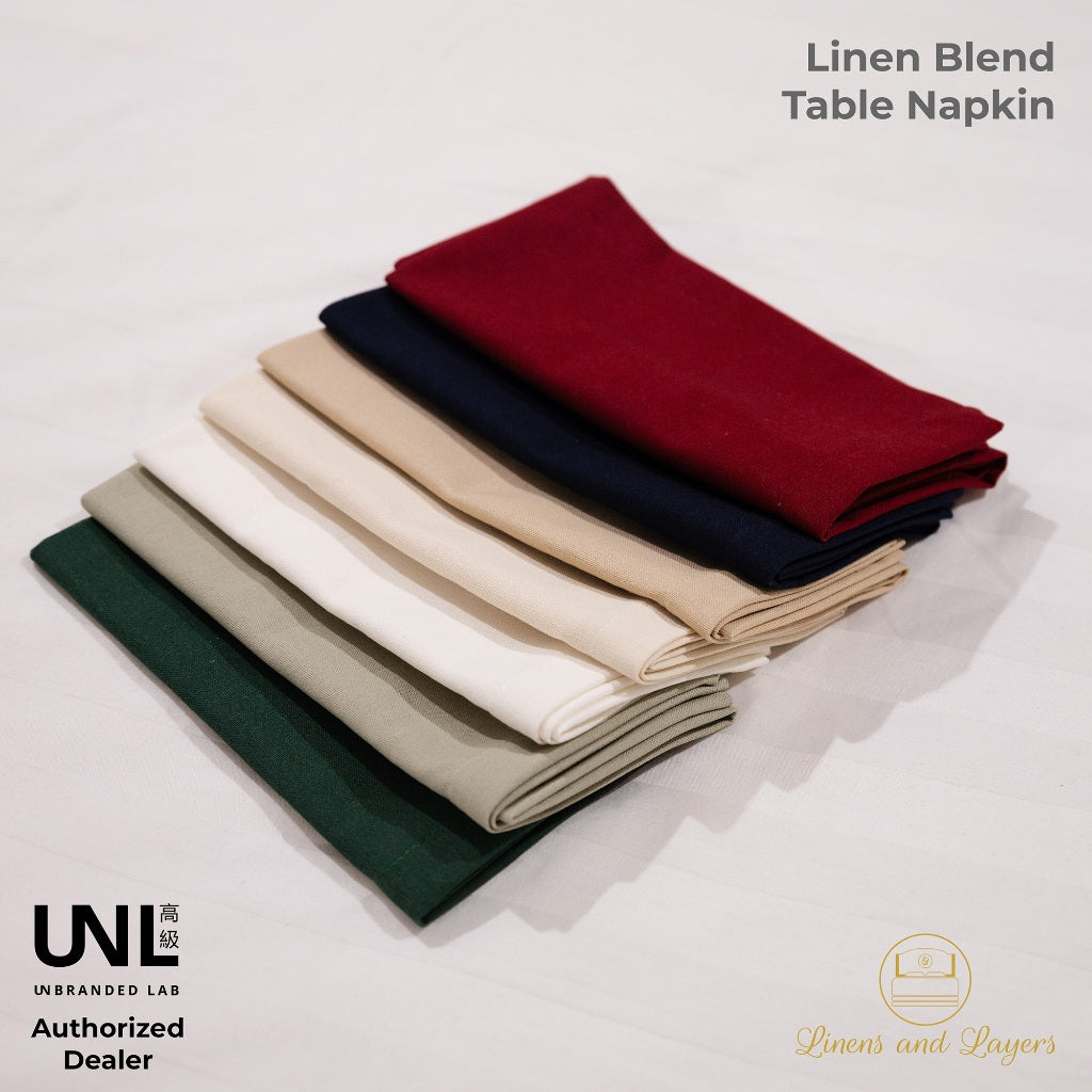 Unbranded Lab Fabric Linen Table Napkin - Linen Cotton Blend - Luncheon | Dinner Sizes