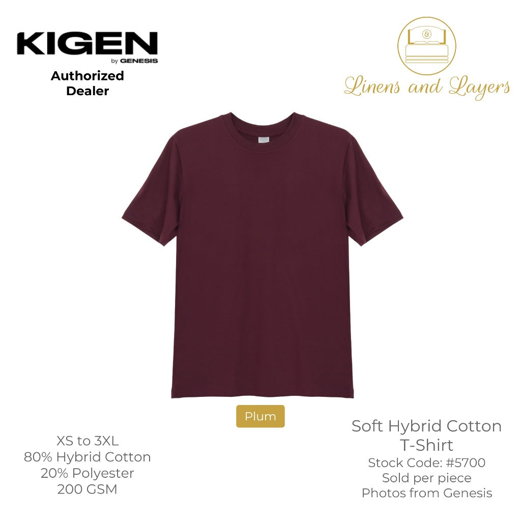 KIGEN #5700 by Genesis Clothing Unisex Soft Hybrid Cotton T-Shirt (200 GSM) - Regular Fit - S to 3XL