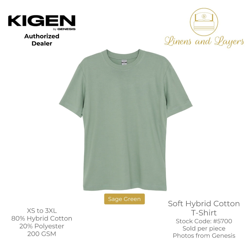 KIGEN #5700 by Genesis Clothing Unisex Soft Hybrid Cotton T-Shirt (200 GSM) - Regular Fit - S to 3XL