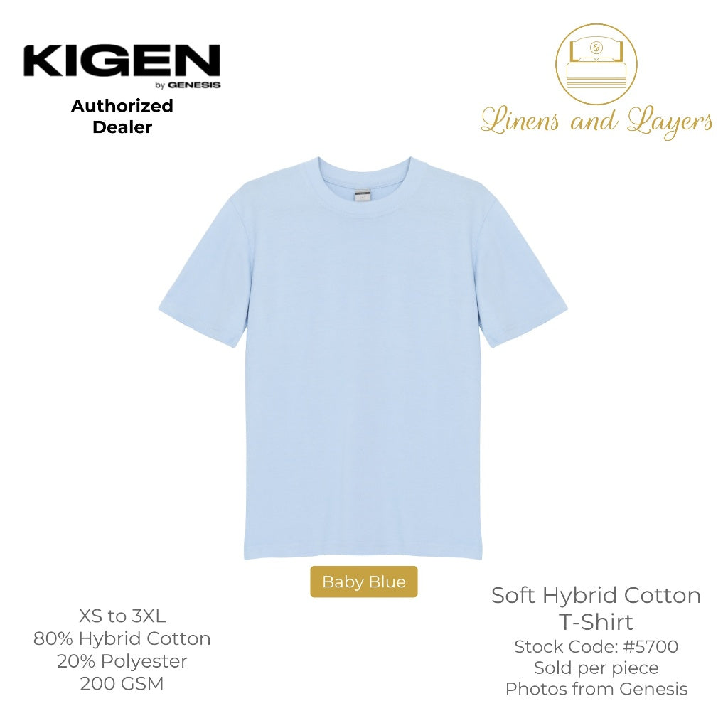 KIGEN #5700 by Genesis Clothing Unisex Soft Hybrid Cotton T-Shirt (200 GSM) - Regular Fit - S to 3XL