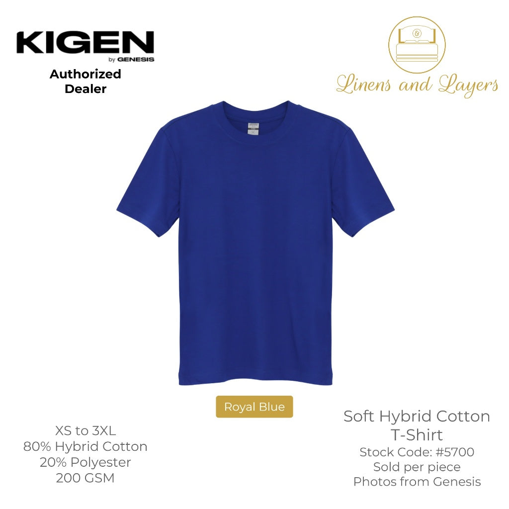 KIGEN #5700 by Genesis Clothing Unisex Soft Hybrid Cotton T-Shirt (200 GSM) - Regular Fit - S to 3XL