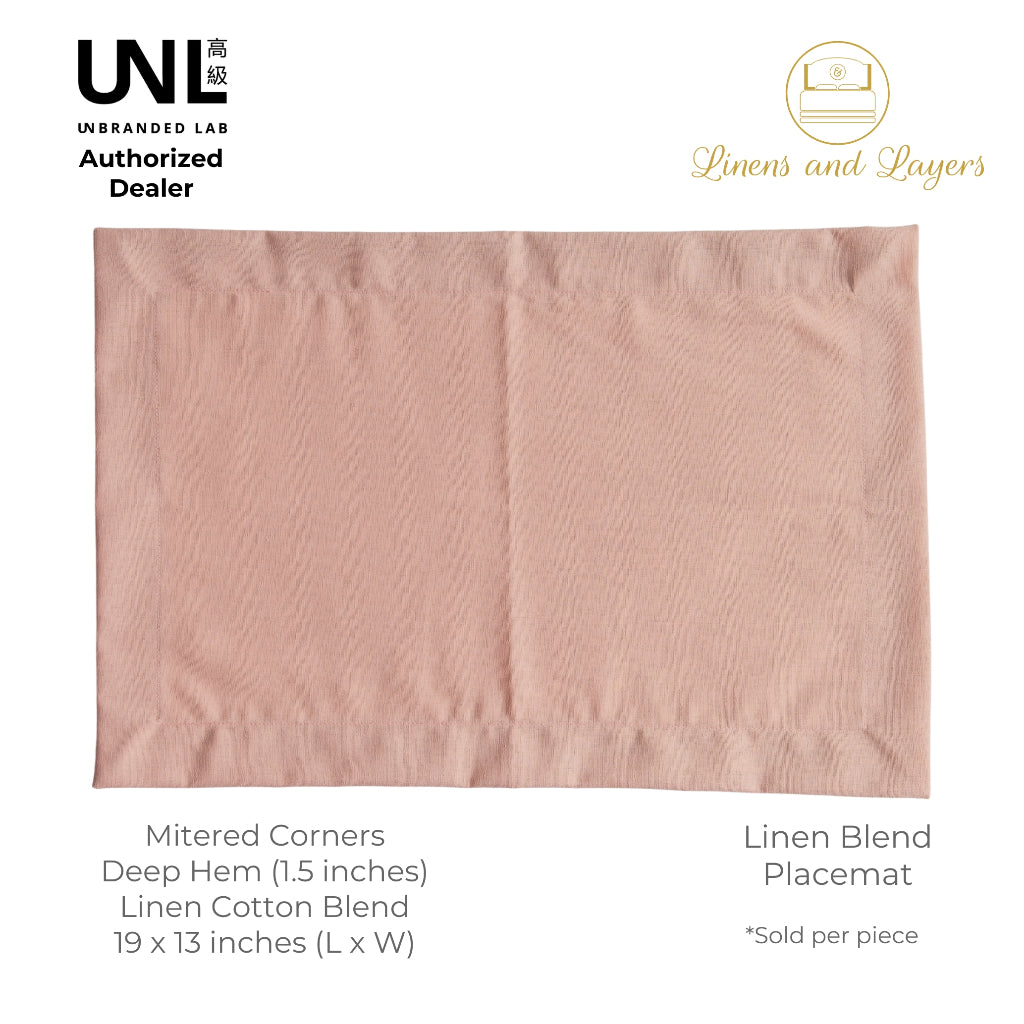 Unbranded Lab - Linen Placemat (w/ Deep Hem and Mitered Corners) - 19x13 inches - 1pc