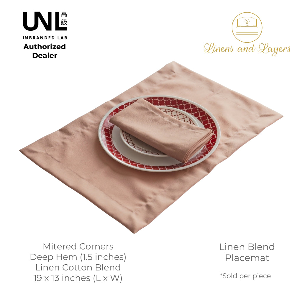 Unbranded Lab - Linen Placemat (w/ Deep Hem and Mitered Corners) - 19x13 inches - 1pc
