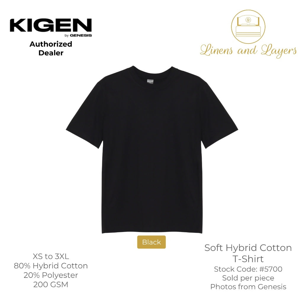 KIGEN #5700 by Genesis Clothing Unisex Soft Hybrid Cotton T-Shirt (200 GSM) - Regular Fit - S to 3XL