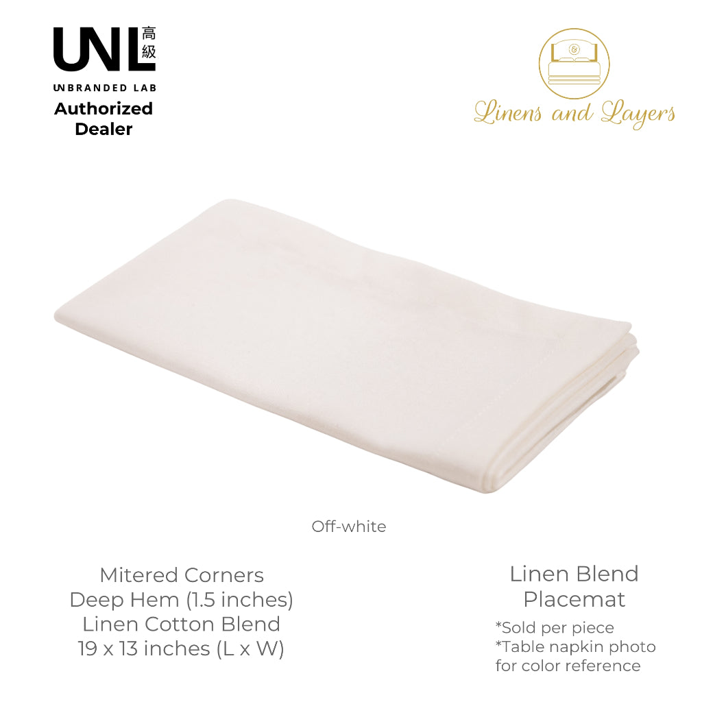 Unbranded Lab - Linen Placemat (w/ Deep Hem and Mitered Corners) - 19x13 inches - 1pc