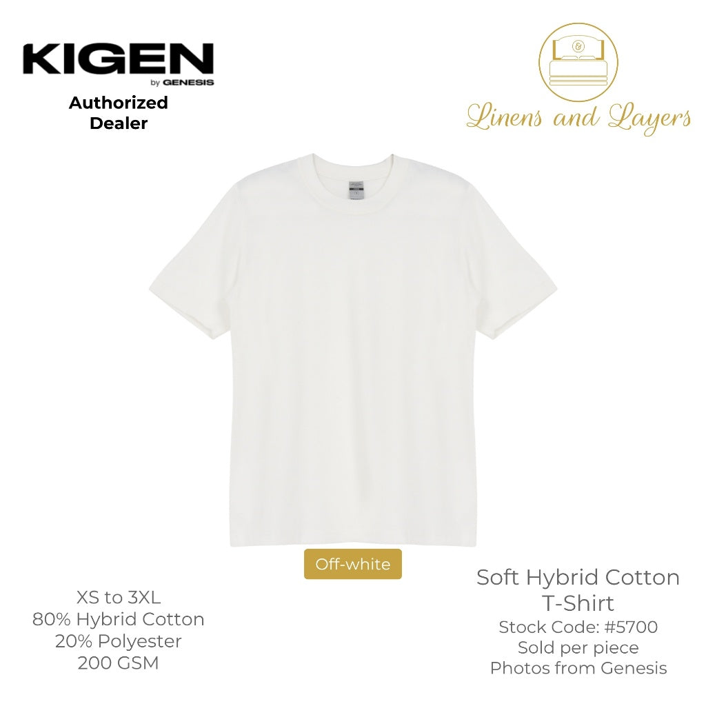 KIGEN #5700 by Genesis Clothing Unisex Soft Hybrid Cotton T-Shirt (200 GSM) - Regular Fit - S to 3XL