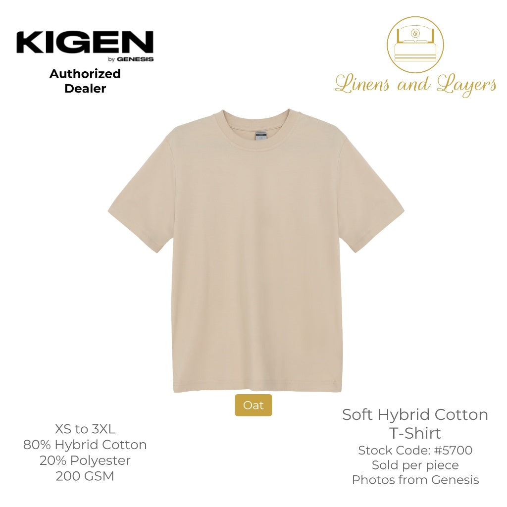 KIGEN #5700 by Genesis Clothing Unisex Soft Hybrid Cotton T-Shirt (200 GSM) - Regular Fit - S to 3XL