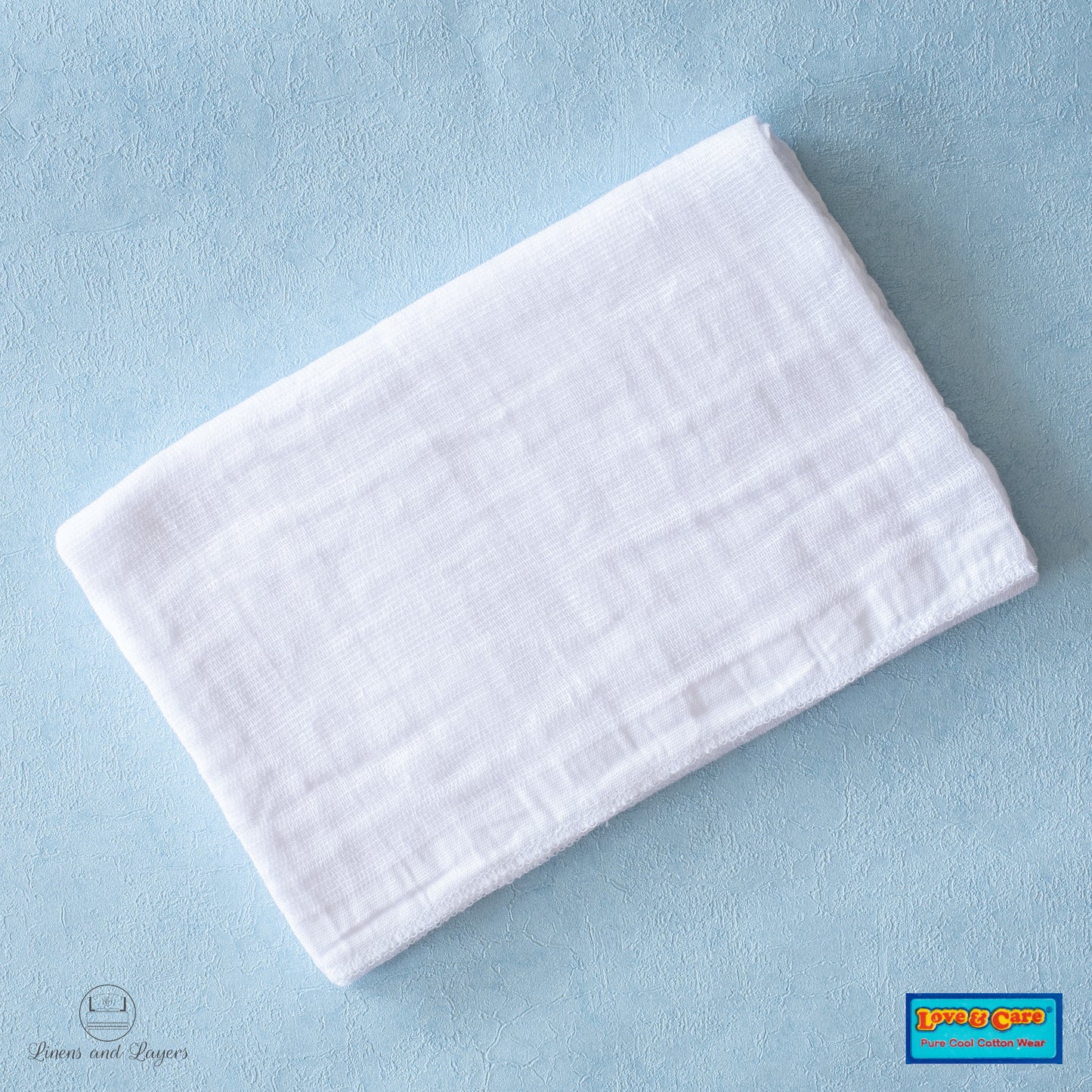 Love & Care - White Infant Reusable Pure Cotton Cloth Gauze Diaper / Lampin