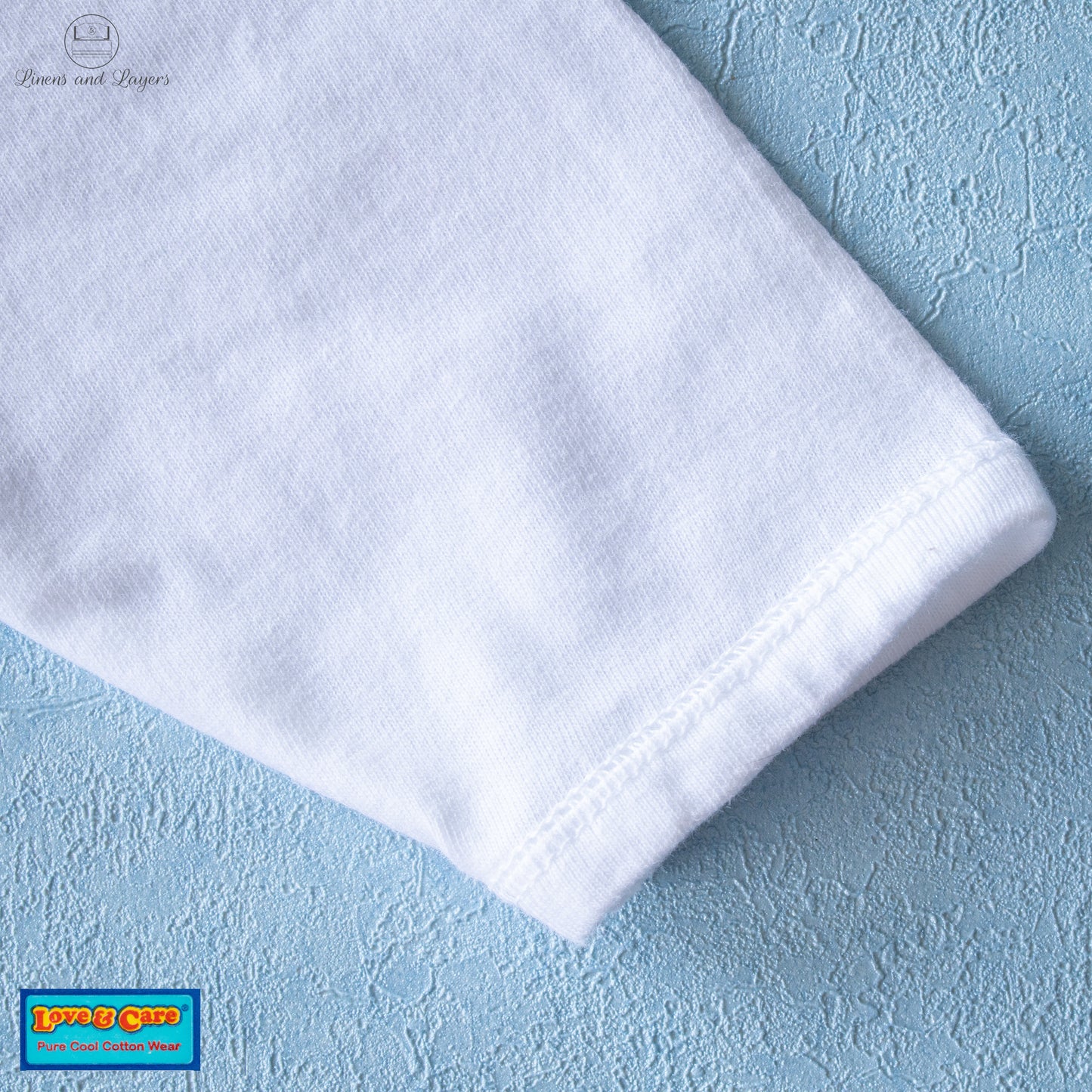 Love & Care - White Pure Cotton Newborn Baby Tie-side - Short Sleeves