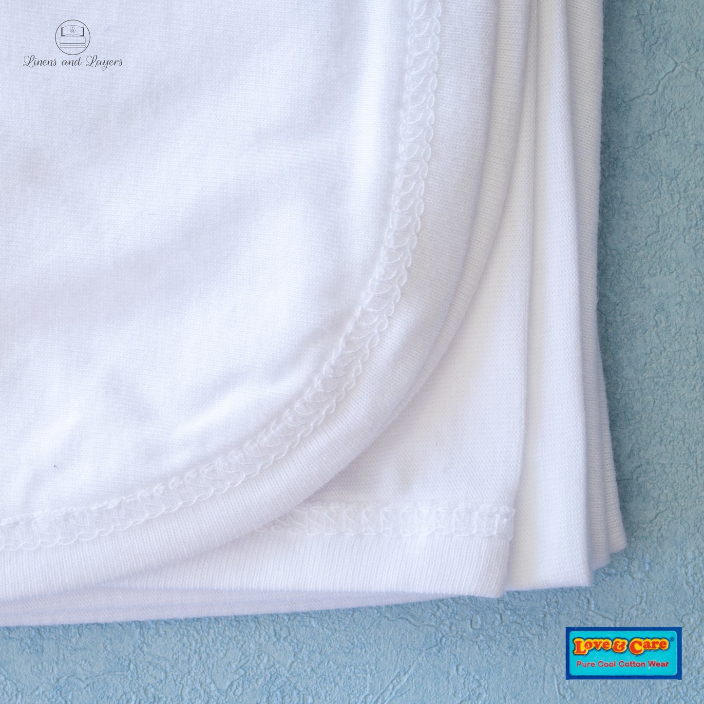 Love & Care - Pure Cotton Hooded Receiving Blanket for Newborn Baby