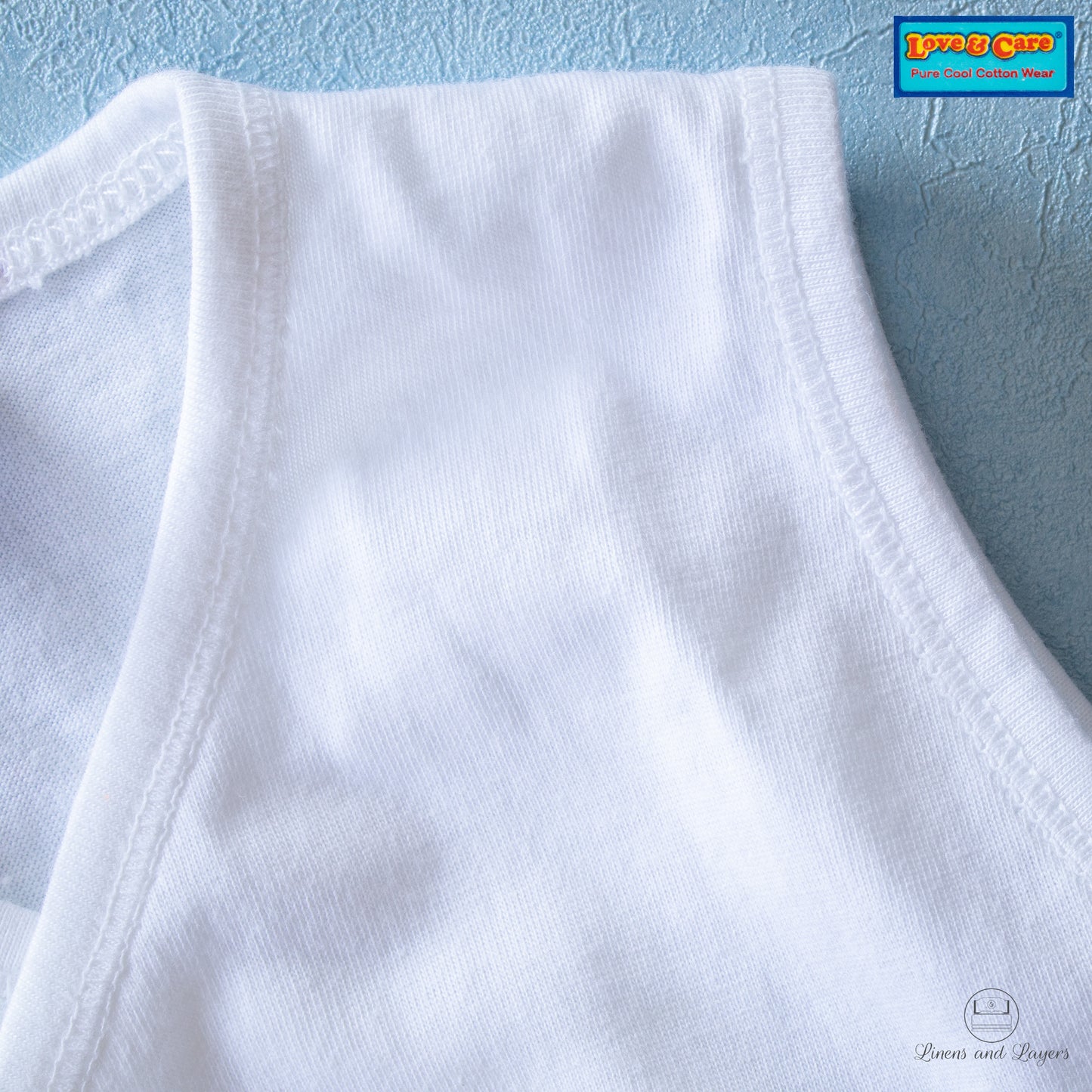 Love & Care - White Pure Cotton Newborn Baby Tie-side Sleeveless