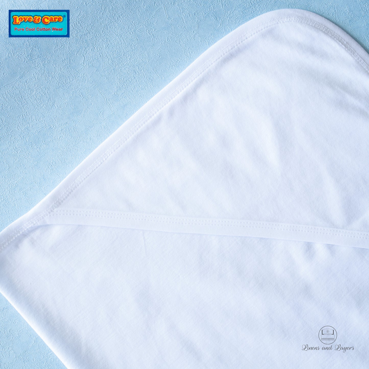 Love & Care - Pure Cotton Hooded Receiving Blanket for Newborn Baby