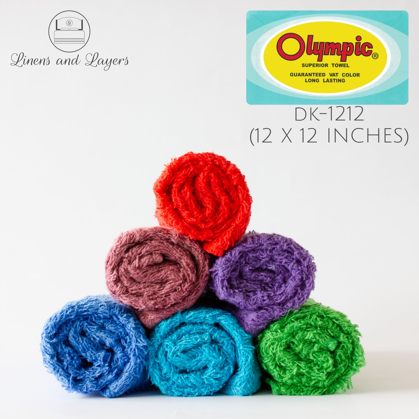 Olympic Face Towel (430 GSM) - DK-1212 Terrycloth - 12x12 inches