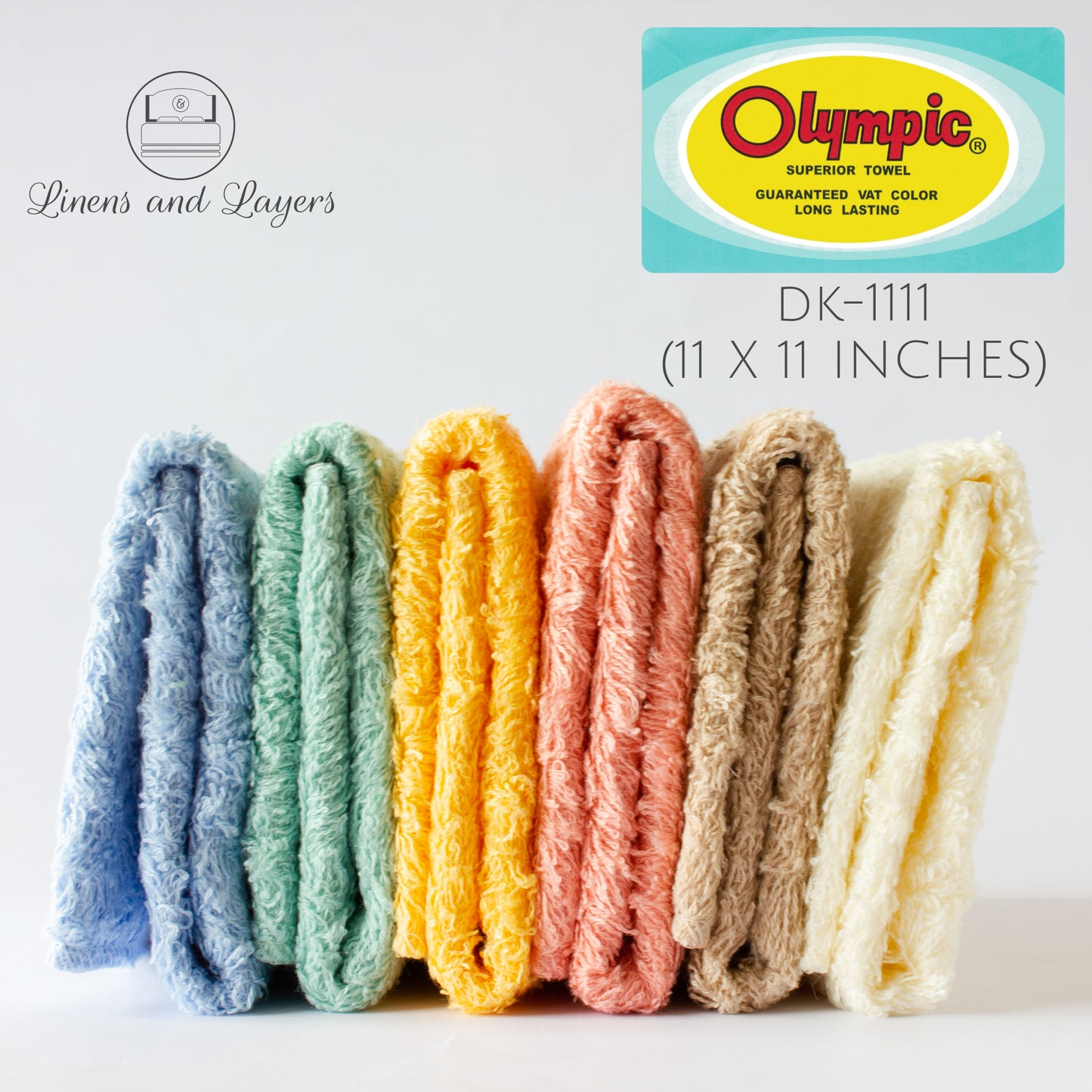 Olympic Face Towel (448 GSM) - DK-1111 Terrycloth - 11x11 inches