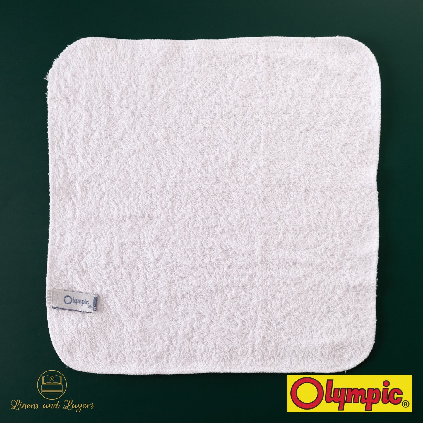 Olympic White Face Towel (430 GSM) - DK-1212 Terrycloth - 12x12 inches