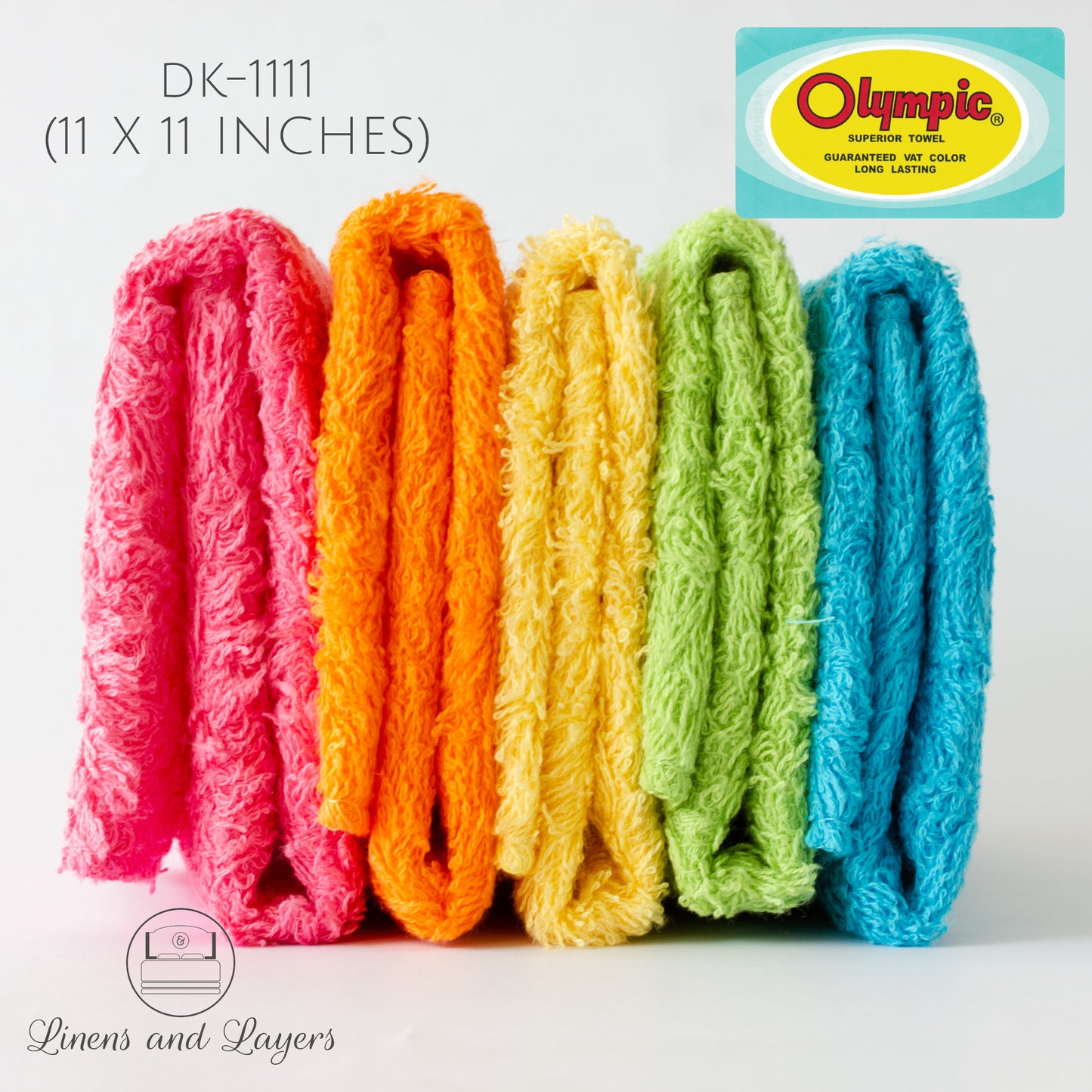 Olympic Face Towel (448 GSM) - DK-1111 Terrycloth - 11x11 inches