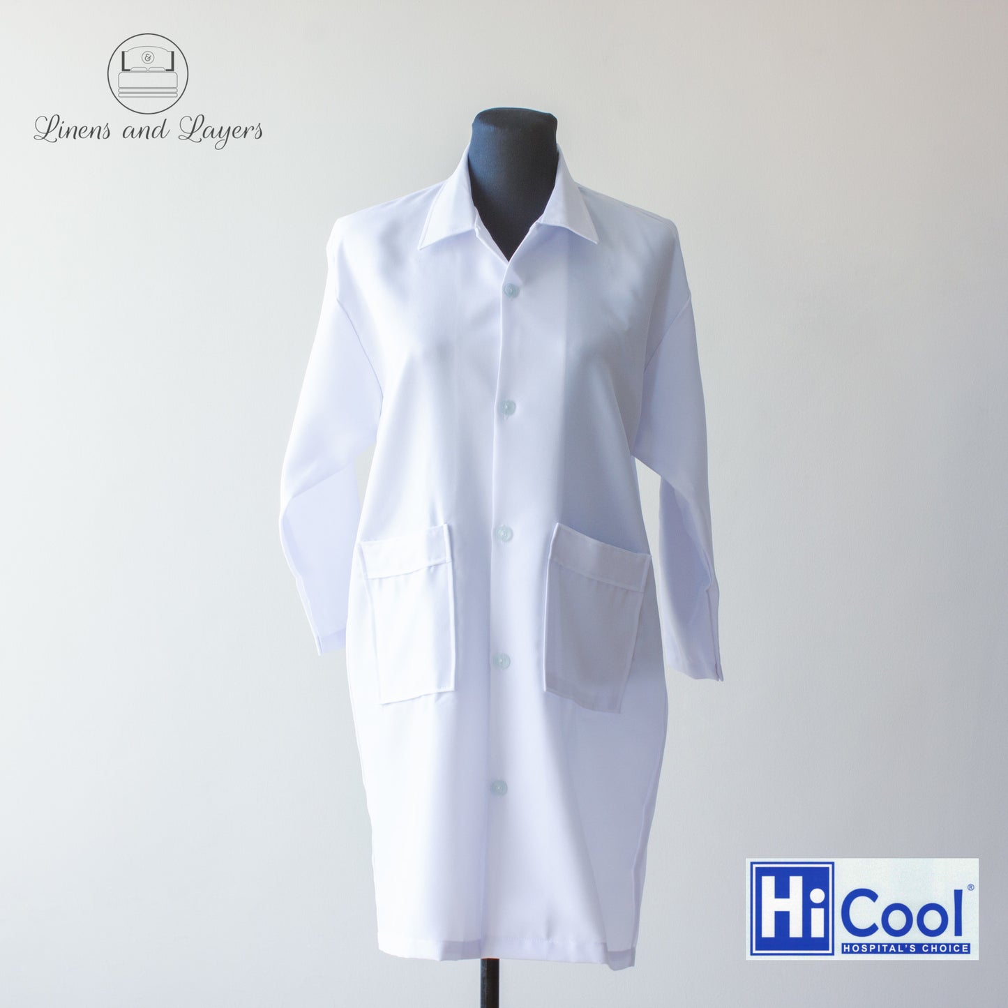 Hi Cool White Unisex Laboratory Coat / Gown for Adult
