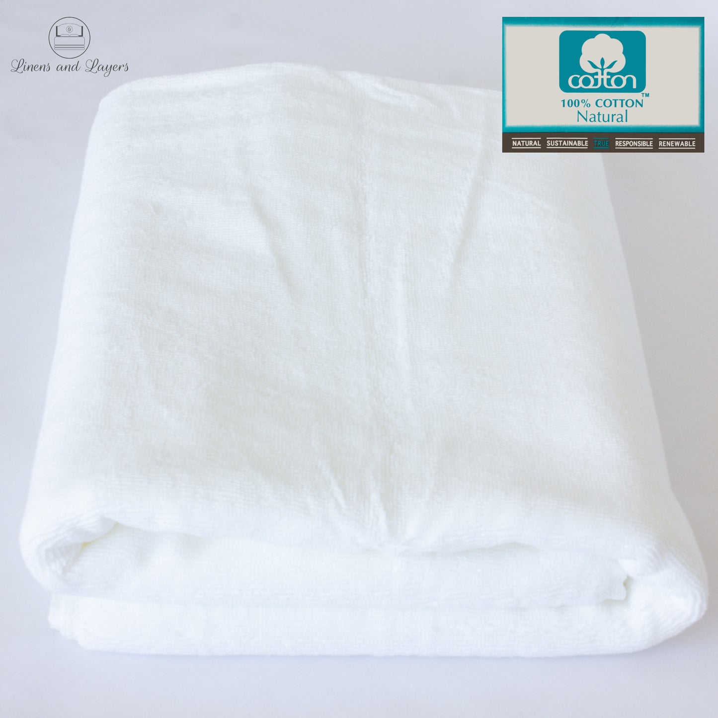 Hotel Quality White Bath Towel (553 GSM) - Pure Cotton Terrycloth - 27x55 inches