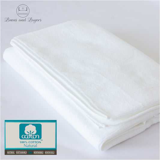 Hotel Quality White Bath Towel (553 GSM) - Pure Cotton Terrycloth - 27x55 inches