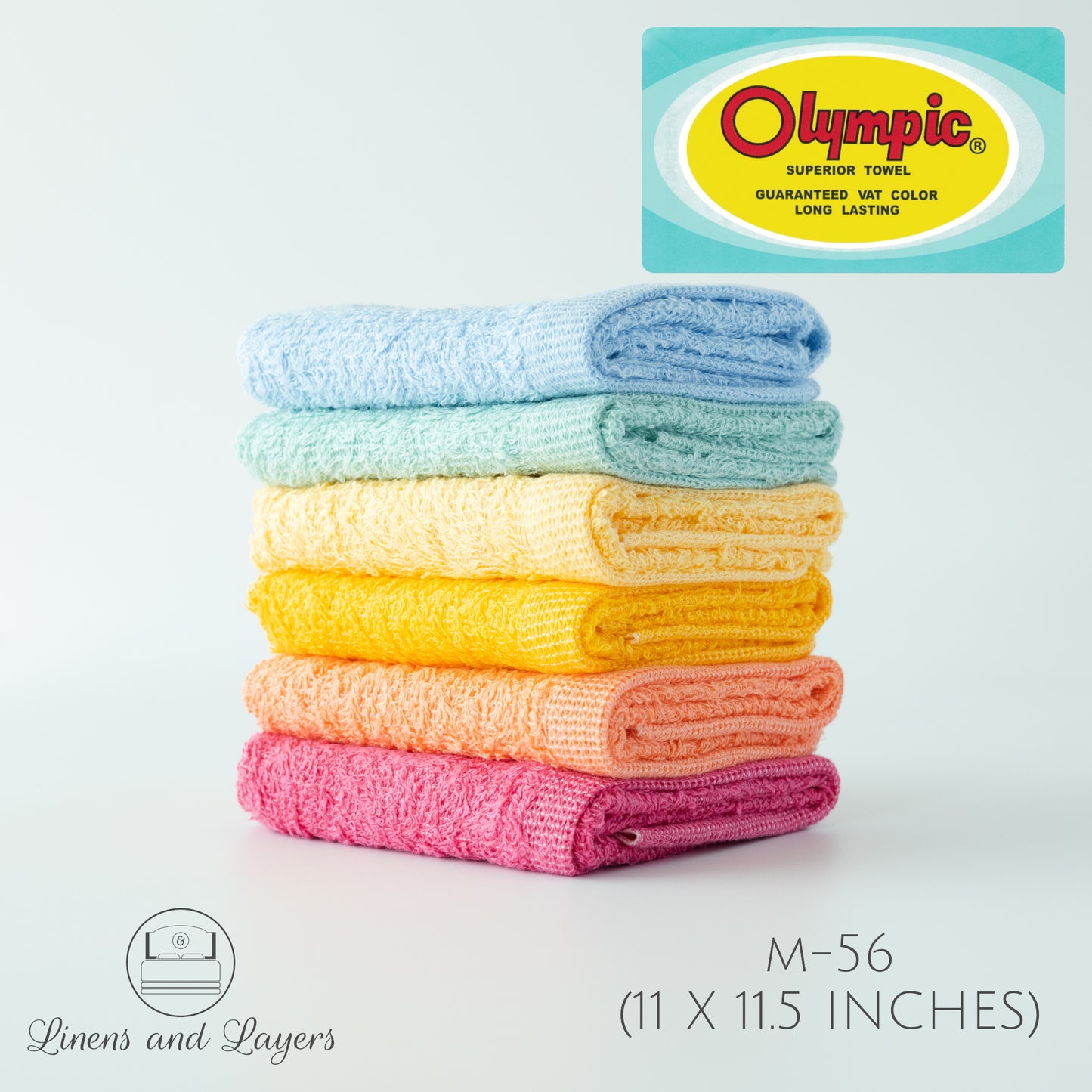 Olympic Face Towel (306 GSM) - M-56 Terrycloth - 11x11.5 inches