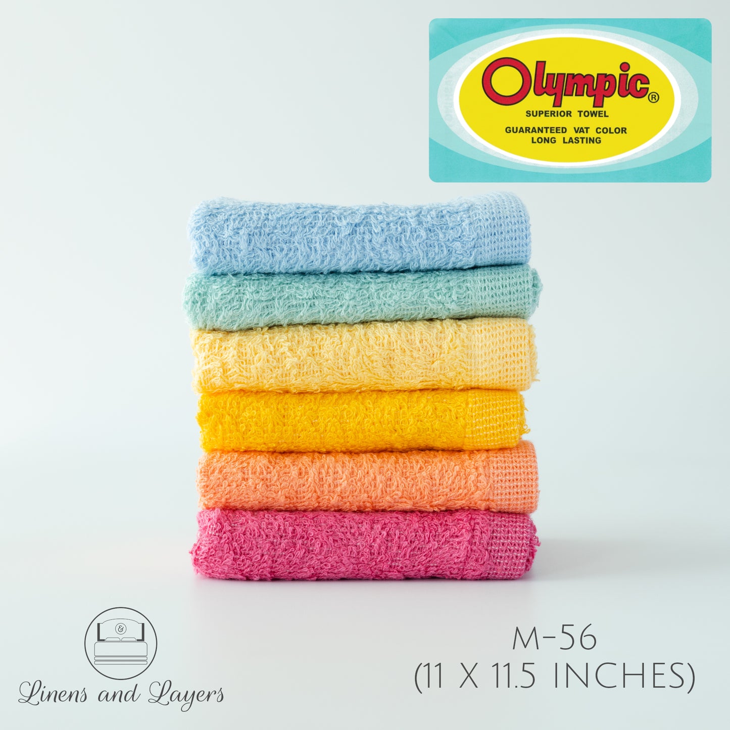 Olympic Face Towel (306 GSM) - M-56 Terrycloth - 11x11.5 inches