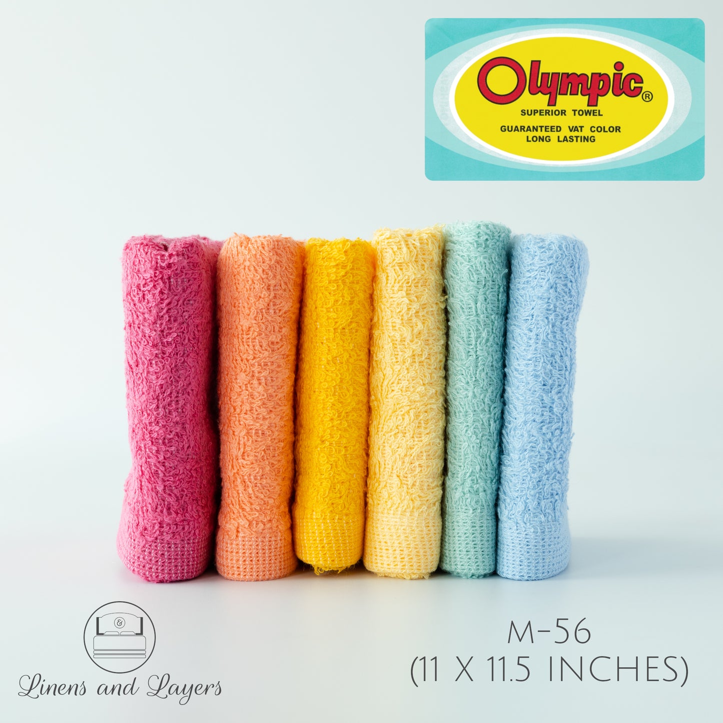 Olympic Face Towel (306 GSM) - M-56 Terrycloth - 11x11.5 inches