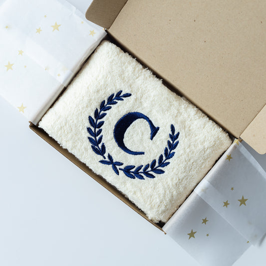 Gift Box - Personalized Lounge Hand Towel with Elegant Monogram (~500 GSM)