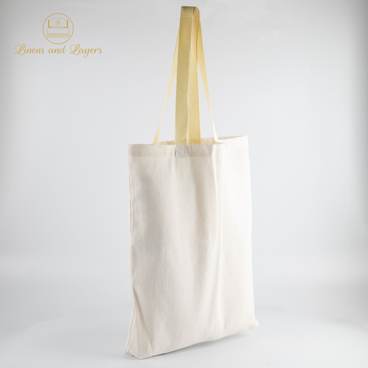 Plain Canvas Tote Bag / Shoulder Bag with Base - Natural Color