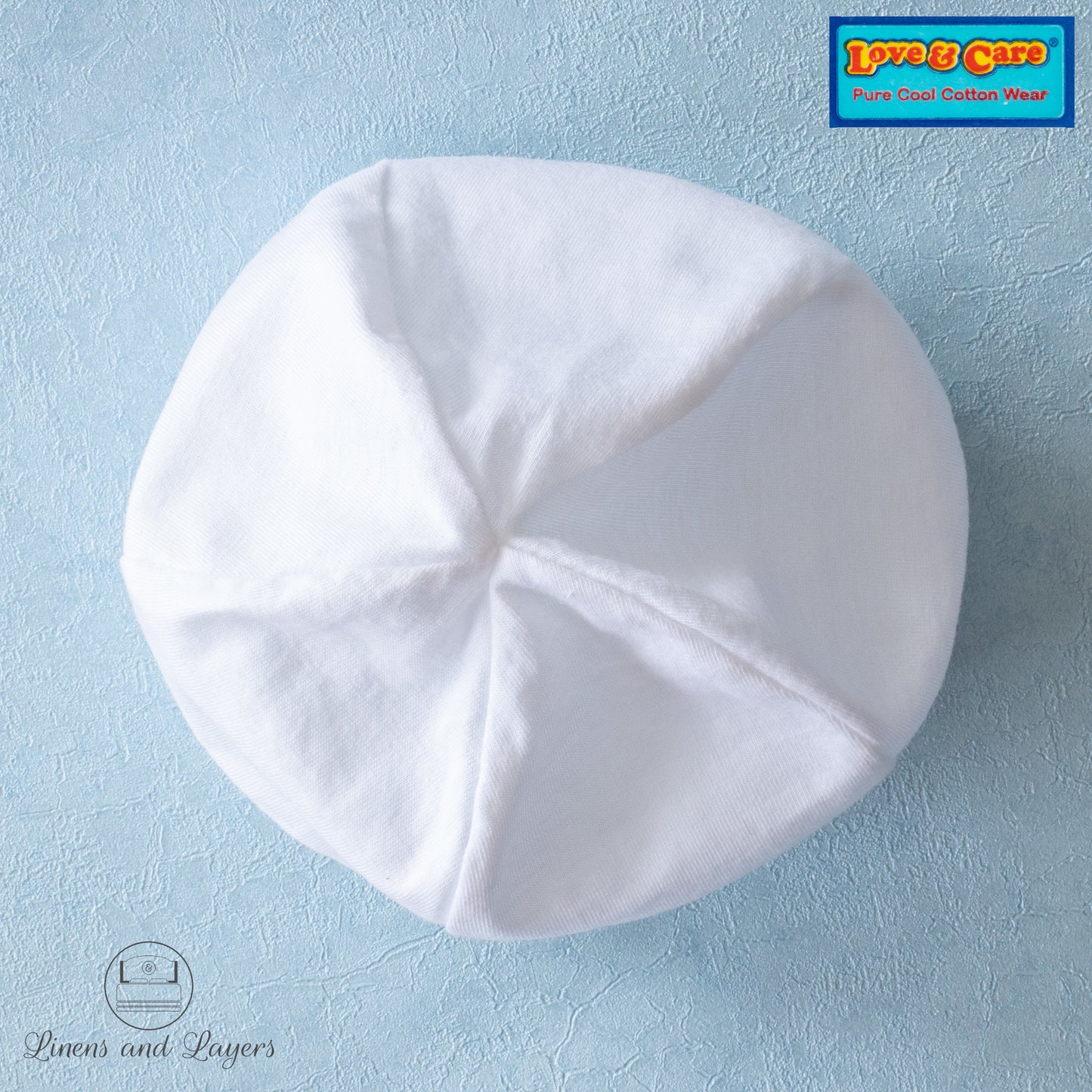 Love & Care - White Pure Cotton Newborn Baby Bonnet