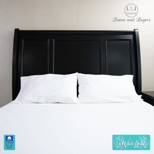 Whitefield Pillowcase / Punda - Cotton Blend Percale Sheet - 1pair
