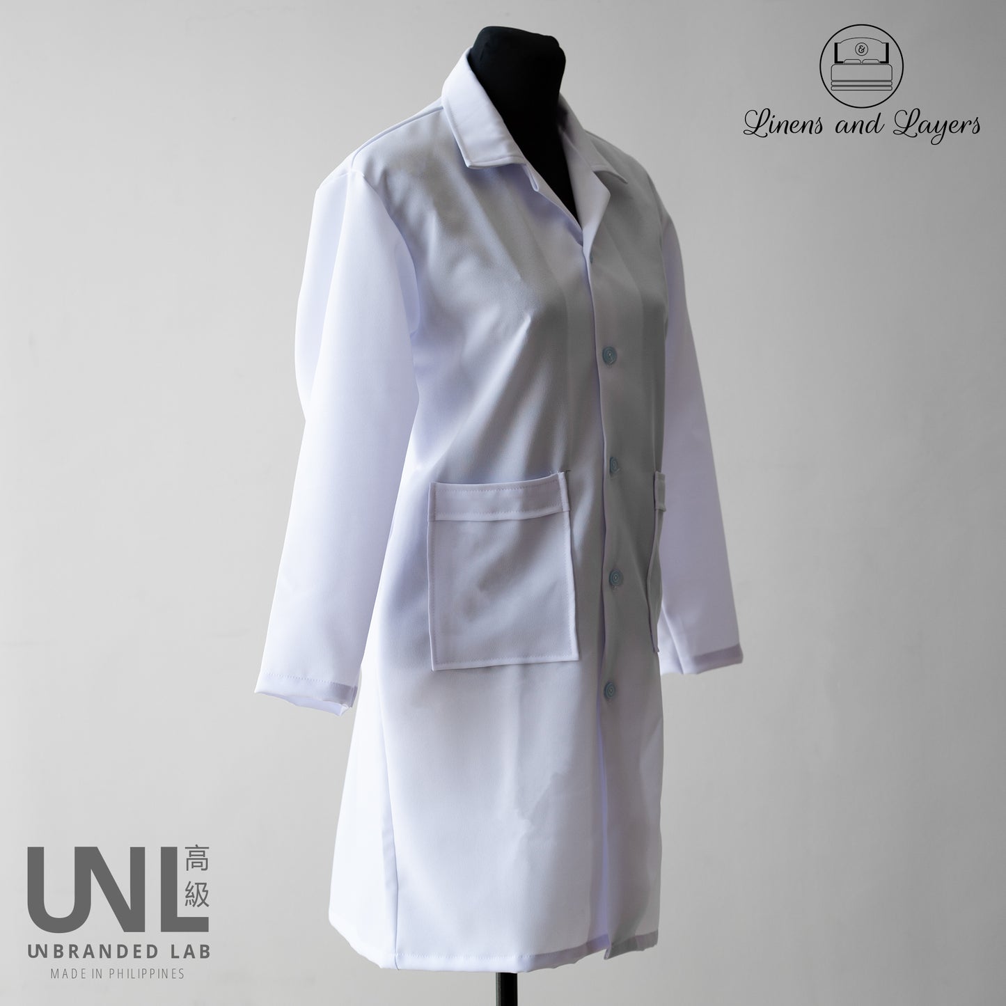 Unbranded Lab White Unisex Lab Coat / Lab Gown / Laboratory Coat for Adult