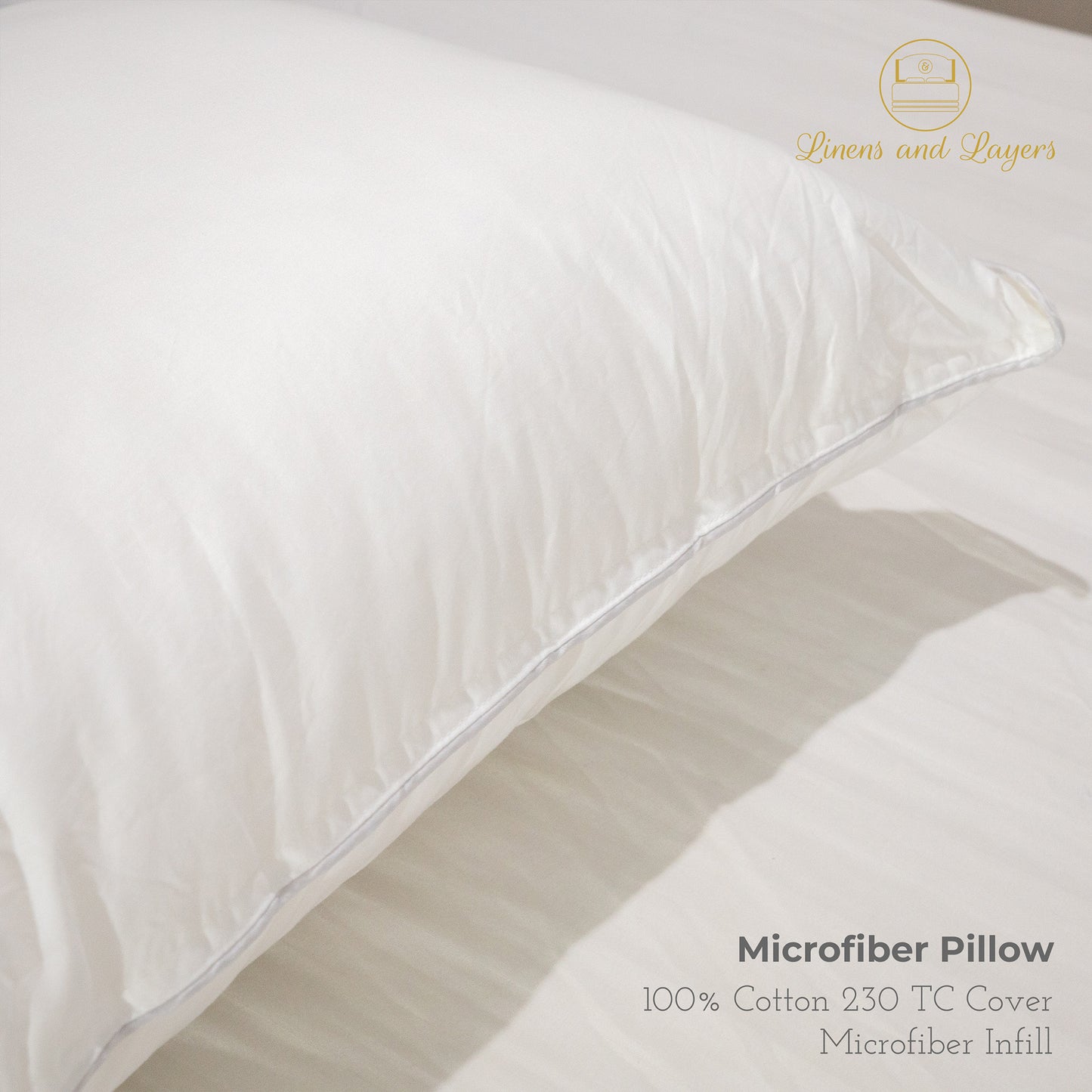 Hotel Quality Microfiber Pillow - 100% Cotton