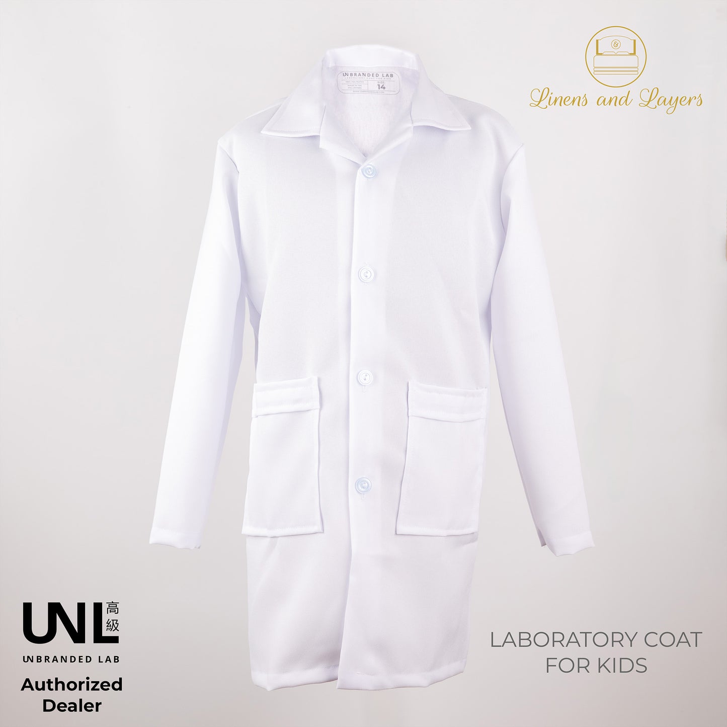 Unbranded Lab White Unisex Lab Coat / Lab Gown / Laboratory Coat for Kids