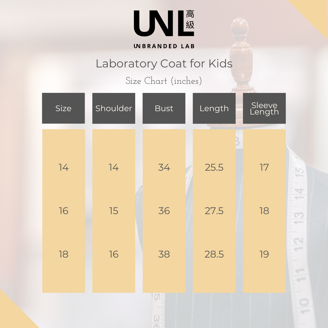 Unbranded Lab White Unisex Lab Coat / Lab Gown / Laboratory Coat for Kids