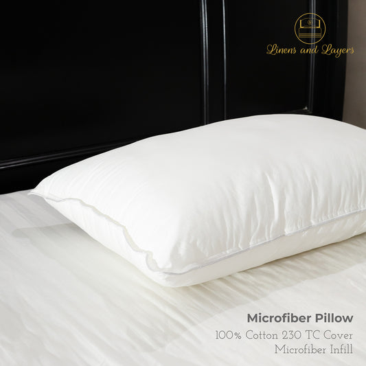 Hotel Quality Microfiber Pillow - 100% Cotton