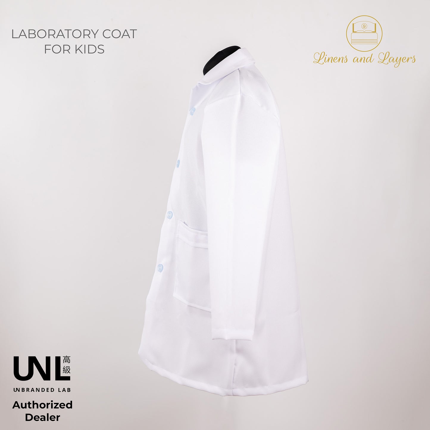 Unbranded Lab White Unisex Lab Coat / Lab Gown / Laboratory Coat for Kids