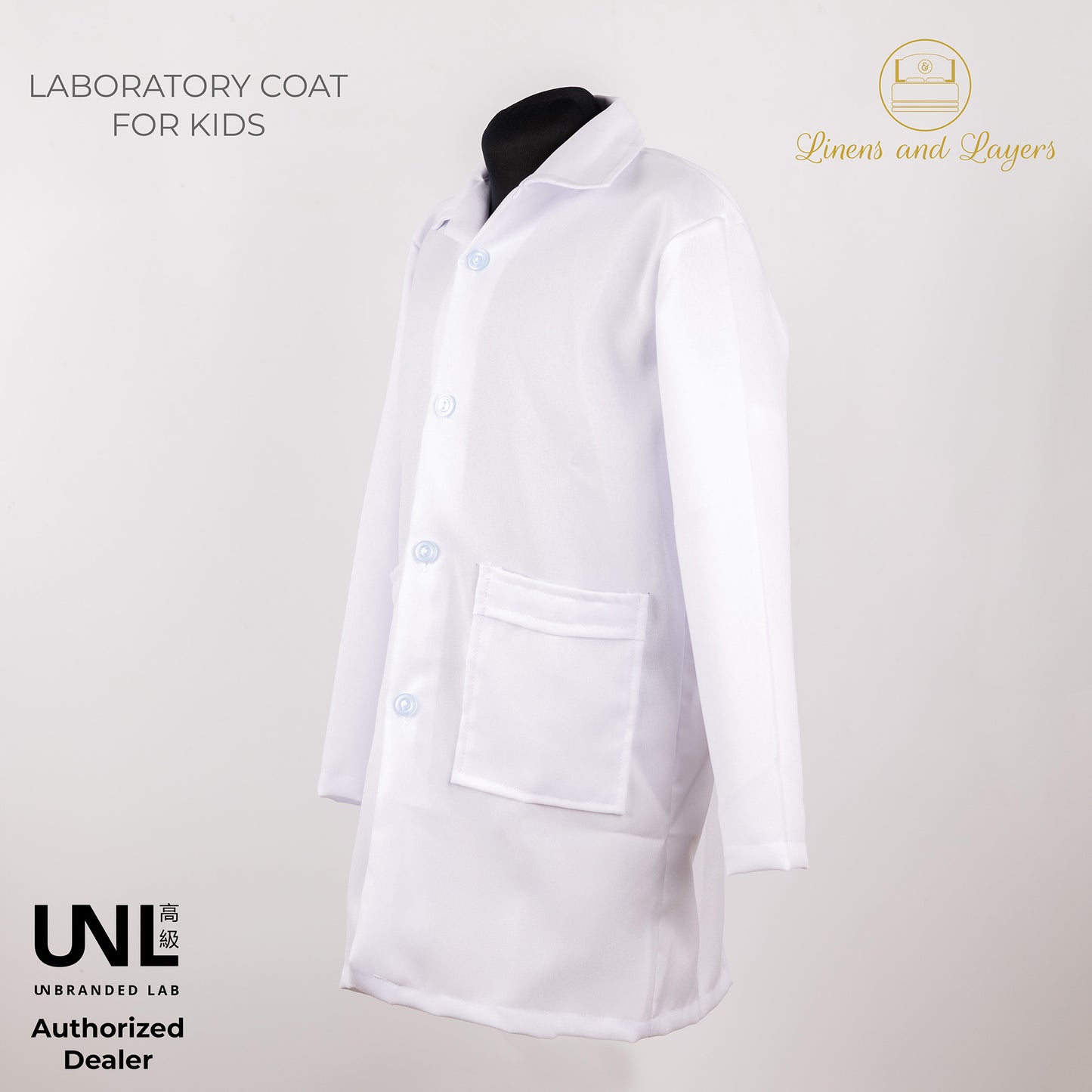 Unbranded Lab White Unisex Lab Coat / Lab Gown / Laboratory Coat for Kids