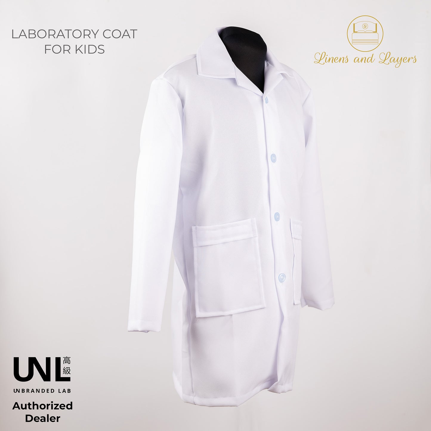 Unbranded Lab White Unisex Lab Coat / Lab Gown / Laboratory Coat for Kids