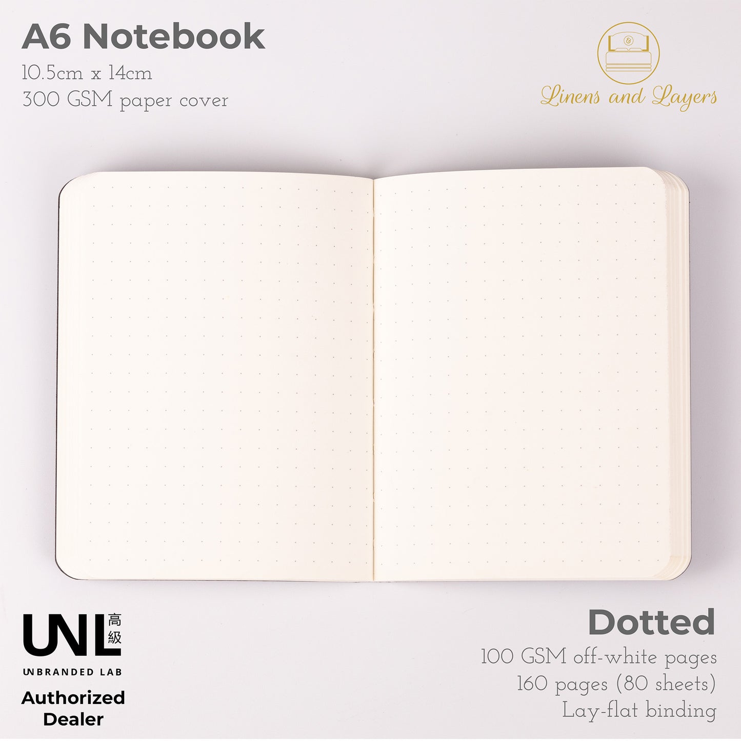 Unbranded Lab Minimalist A6 Notebook / Planner / Bullet Journal - Dotted / Ruled