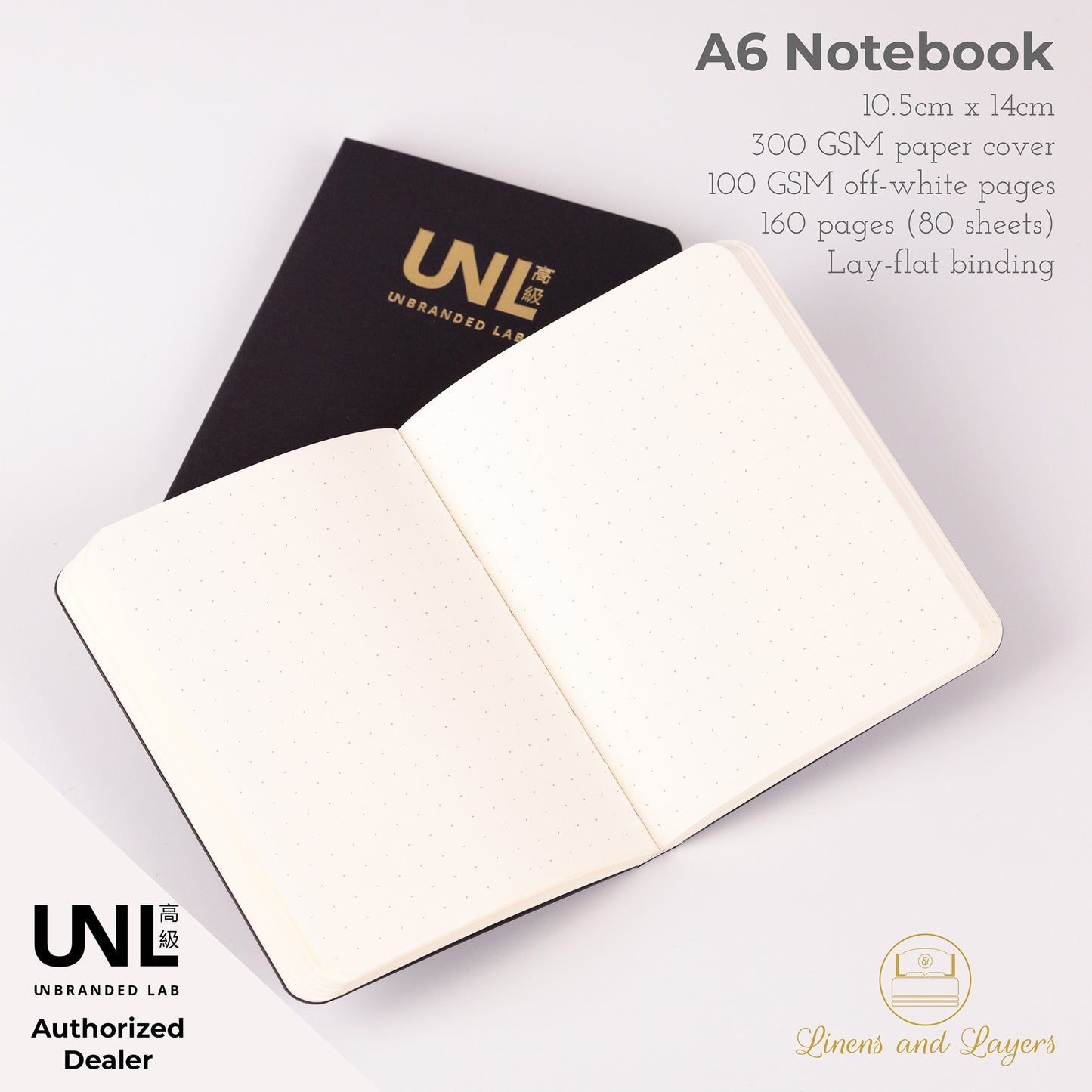 Unbranded Lab Minimalist A6 Notebook / Planner / Bullet Journal - Dotted / Ruled