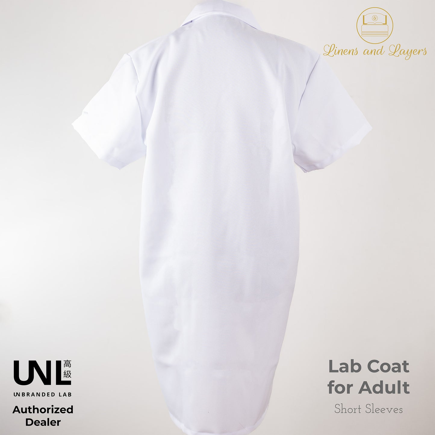 Unbranded Lab White Short Sleeves Unisex Lab Coat / Lab Gown / Laboratory Coat for Adult