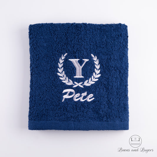 Gift Box - Personalized Lounge Bath Towel with Elegant Monogram and Name (~500 GSM)