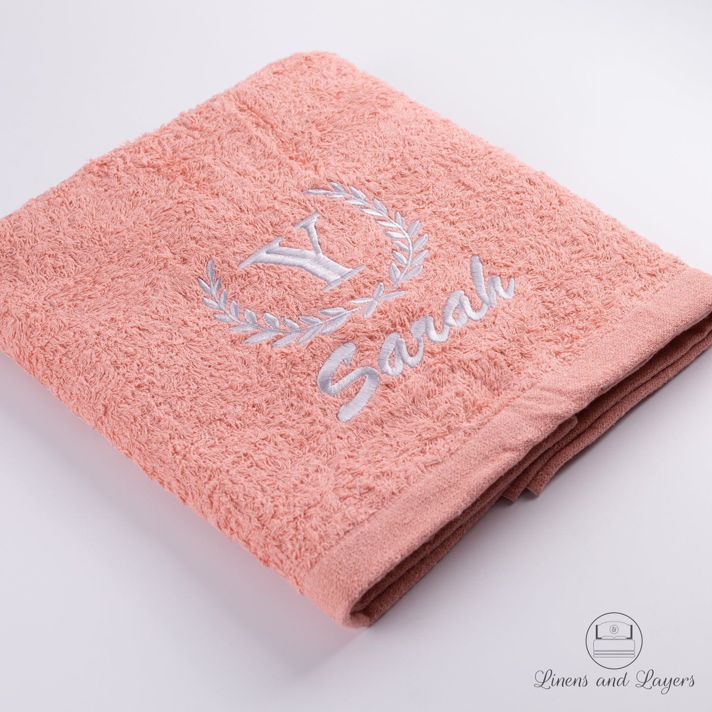 Gift Box - Personalized Lounge Bath Towel with Elegant Monogram and Name (~500 GSM)