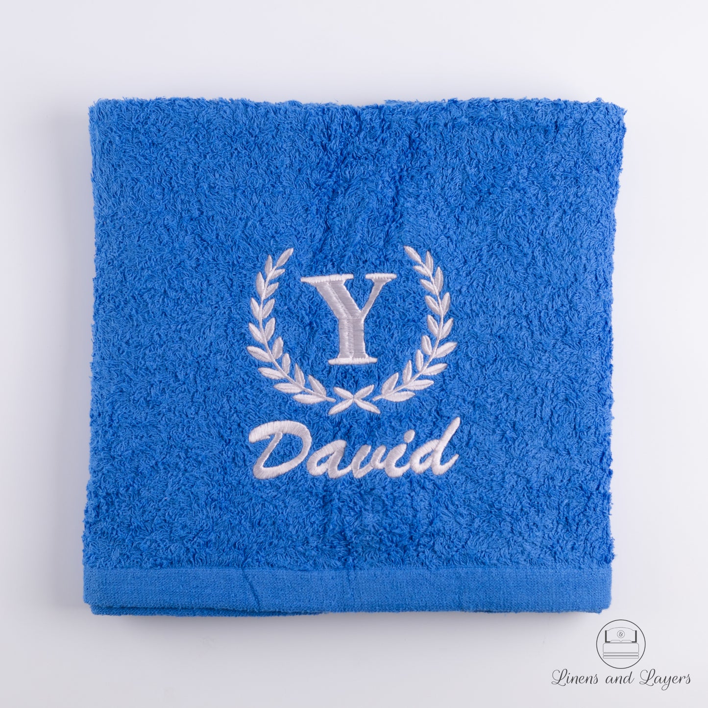 Gift Box - Personalized Lounge Bath Towel with Elegant Monogram and Name (~500 GSM)