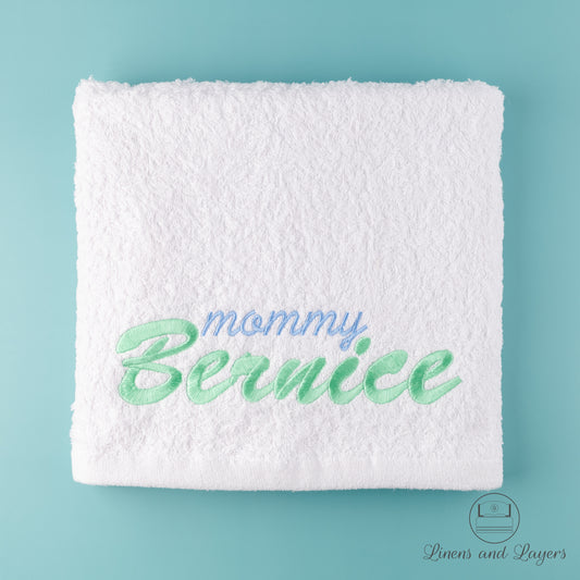 Gift Box - Personalized Lounge Bath Towel with Title and Name (~500 GSM)