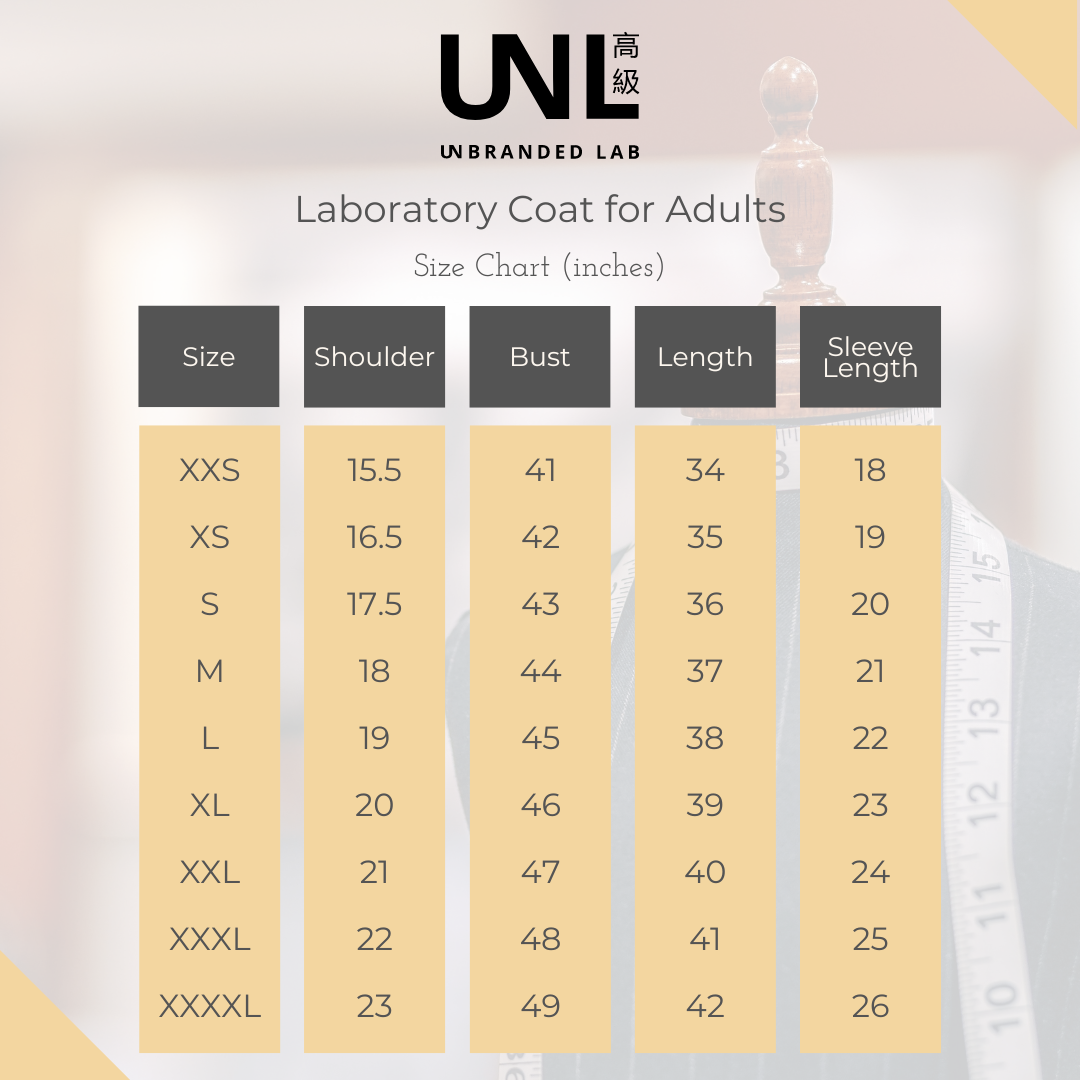 Unbranded Lab White Unisex Lab Coat / Lab Gown / Laboratory Coat for Adult