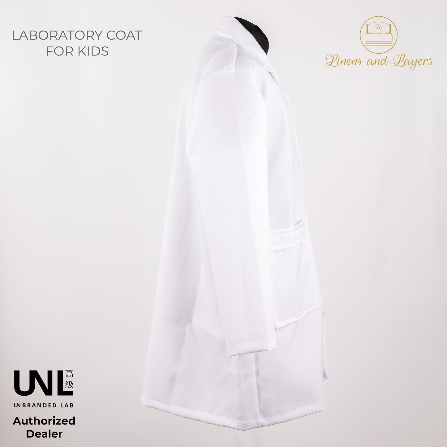 Unbranded Lab White Unisex Lab Coat / Lab Gown / Laboratory Coat for Kids