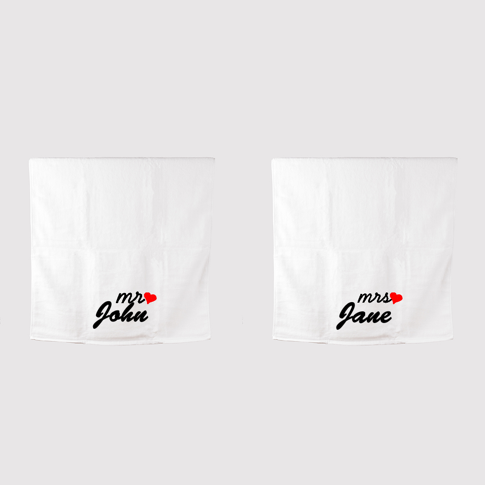 Gift Box - Personalized Couples Luxe Bath Towel (~600 GSM)