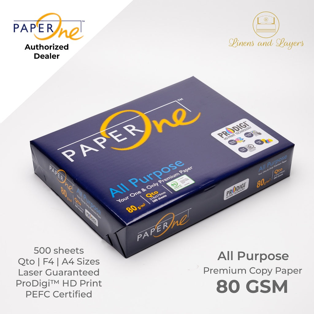 PaperOne Office Paper Copy Paper Copier / All Purpose - Short | F4 | A4 - 70 GSM | 80 GSM