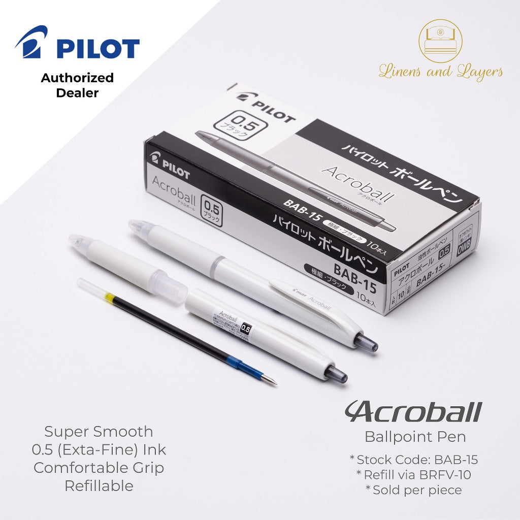 Pilot Acroball Extra Fine Ballpoint Pen - BAB-15 - 0.5mm